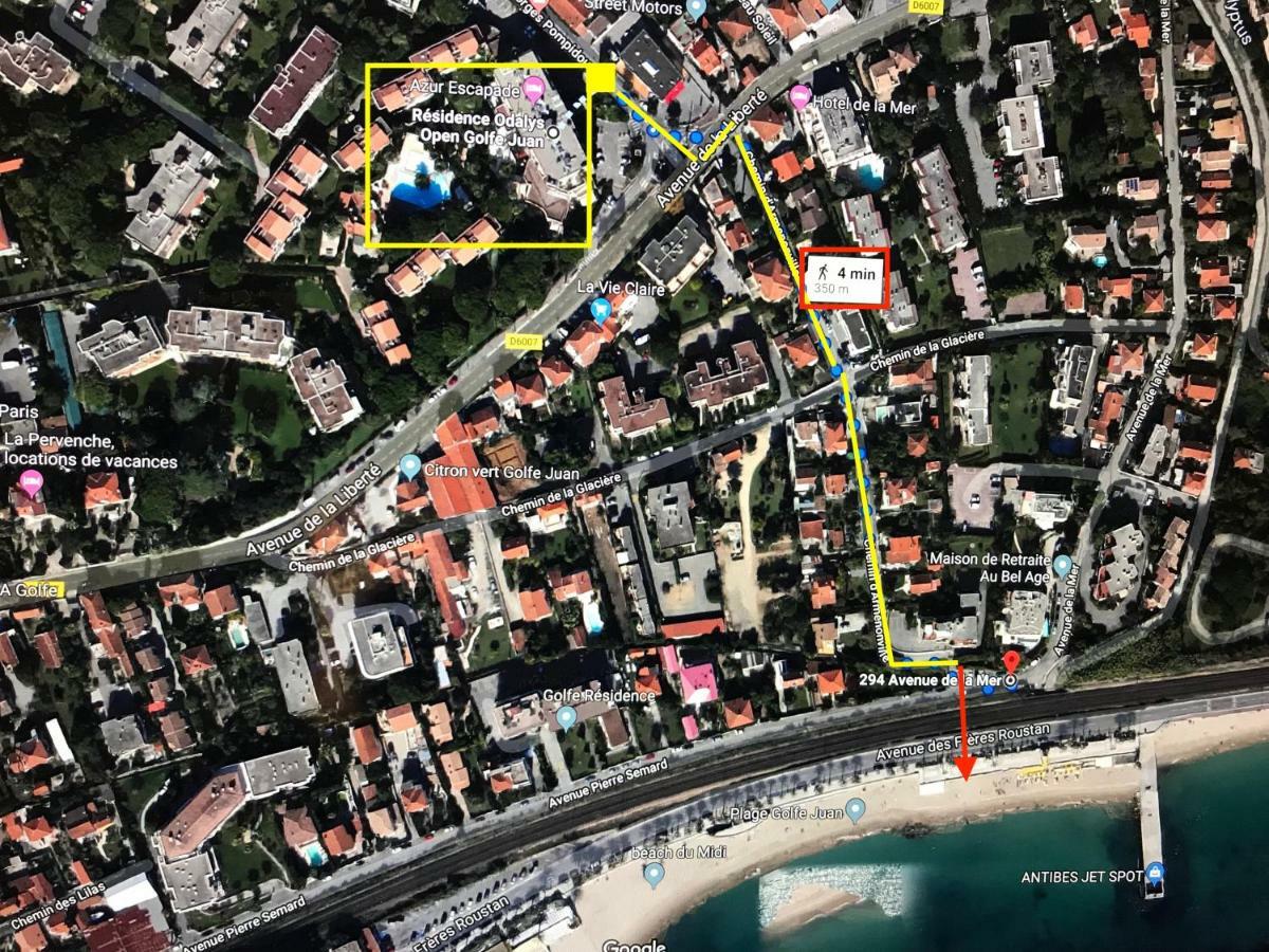 Appartement T2 De Standing Au Pied Des Plages Golfe-Juan Exteriér fotografie